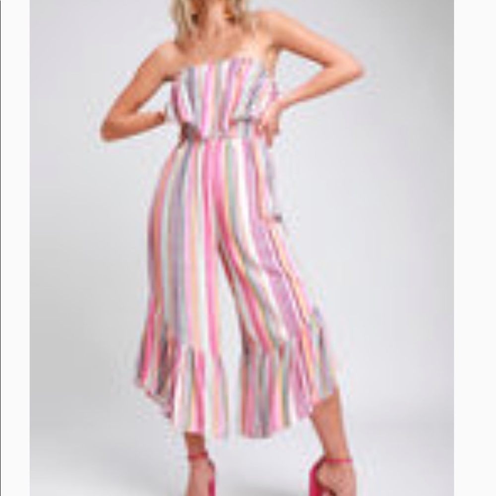 Lush Multicolored Pink Jumpsuit Purchased from Lulu’s Size Small